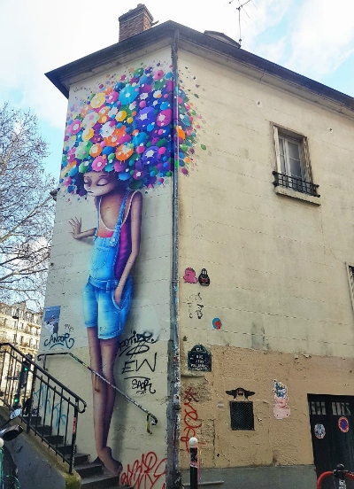 Vægmaleri - ballonpige