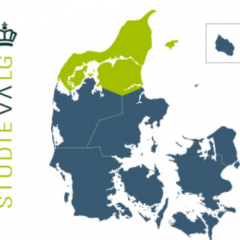 Danmarkskort med Nordjylland fremhævet